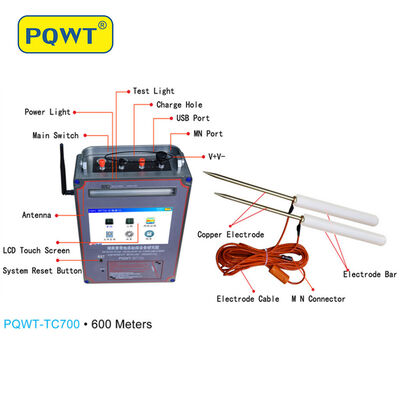Machine professionnelle de détection d'eau PQWT TC700 Cartographie automatique de forage Détecteur d'eau souterraine profonde 600m